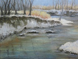 liron art, liron Sissman, First Snow, plein air