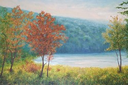 liron, liron art, liron Sissman, Over There II, metaphorical landscape, landscape painting