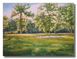 corporate art, commission a painting, golf painting, Liron Sissman